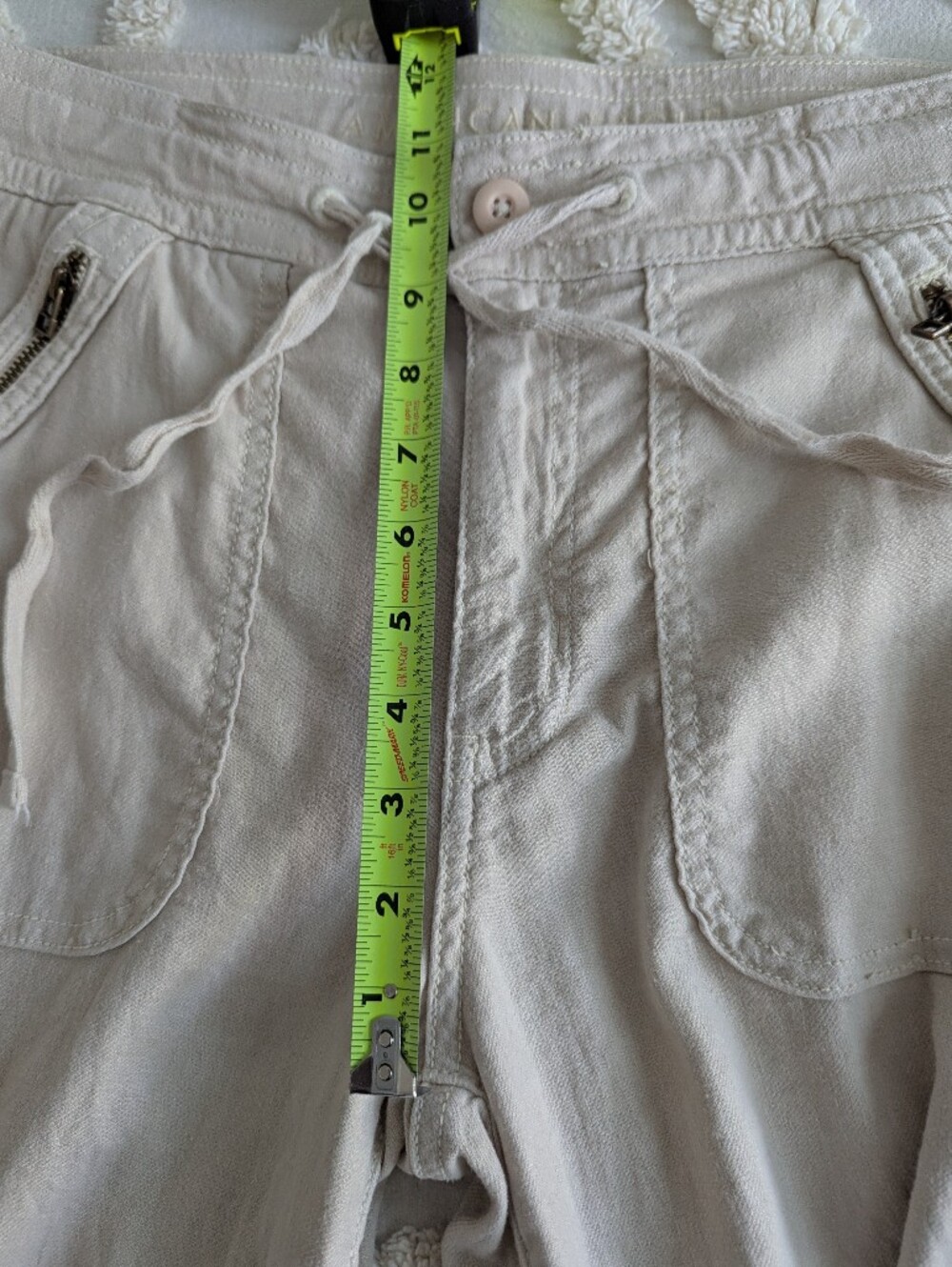 American Eagle Dreamy Drape Baggy Wide Leg Pants Linen Blend Gorpcore 4 Short - Picture 6 of 9